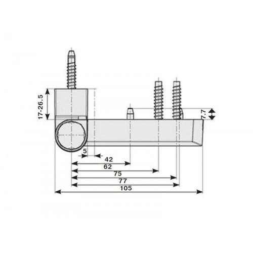 Петля дверная Maxbar PS 27 (17-20, 5/105-42), белая RAL9016