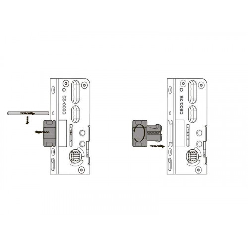 Удлинитель основного запора верх/низ H600 744/1V 1 iS цапфы (с гребенкой)
