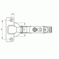 Петля для смежных дверей Firmax Click-on без доводчика, угол открывания 100°, 48 мм, 10  шт