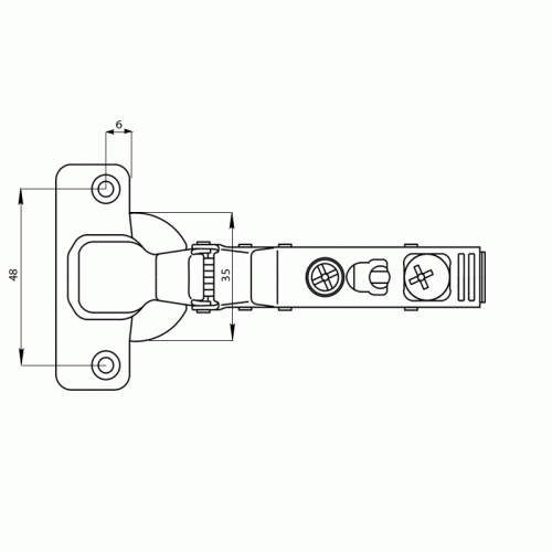 Петля для смежных дверей Firmax Click-on без доводчика, угол открывания 100°, 48 мм, 10  шт