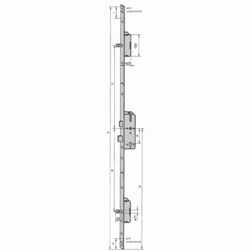 Замок многозапорный 2300 PZ/F20/55/92/8 с 2-мя дополнительными ригельными запорами 5494952
