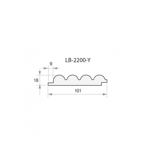 Профиль МДФ AGT LB-2200-Y 18*101*2800 мм, супермат Сахара крем 3019, 6  шт