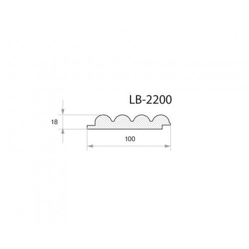 Профиль МДФ AGT LB-2200-Y 18*101*2800 мм, супермат серый бесконечный 3017, 6  шт