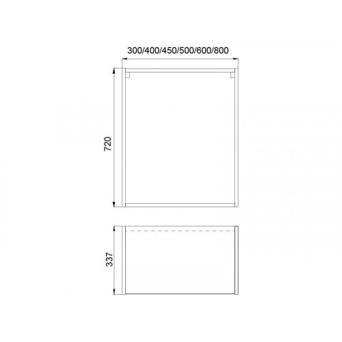 Корпус навесной 80*34*72, 1 полка