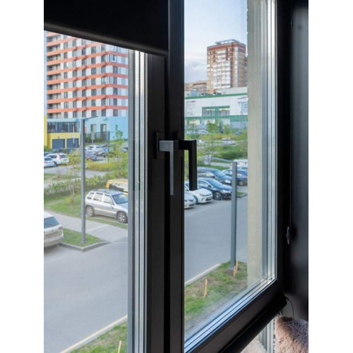 Ручка оконная Internika Dublin 35 мм, алюминиевая, 2 винта, черный матовый RAL9005M (45°)