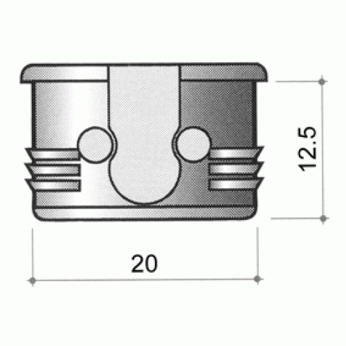 SI03 Полкодержатель для деревянных полок с фиксацией D20х12.5, пластик, коричневый, 10  шт