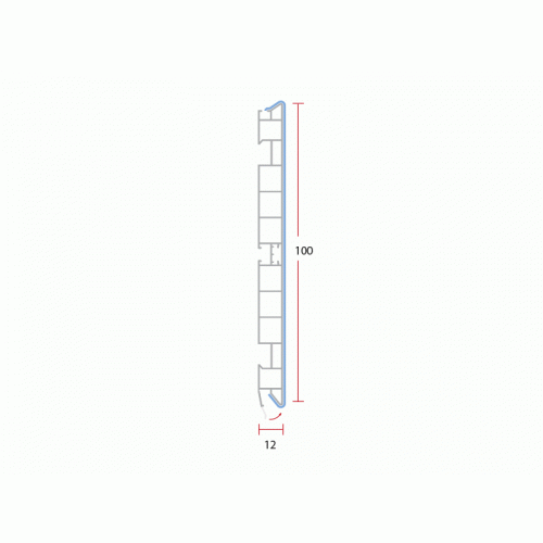 Цоколь кухонный Alphalux, h=100 мм, L=4 м, белый глянцевый, пластик