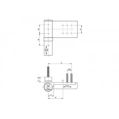 Петля Maxbar KT-V наплав 15-20 мм, золото матовое