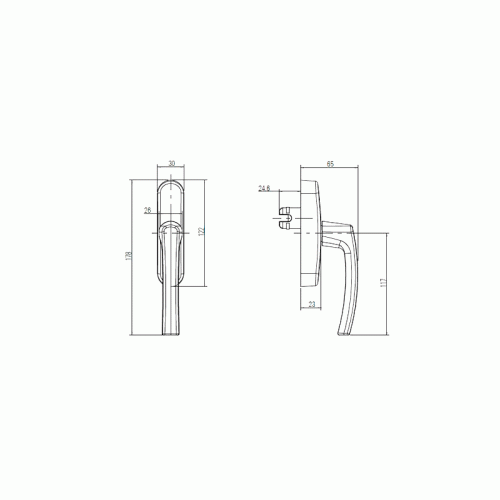 Ручка для алюминиевого окна RotoLine, с логотипом, белая RAL9016