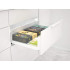 Комплект стеклянных боковин Alphalux высота 132 мм (medium), длина 400 мм (L/R, крепления фасада, заглушки) для ящика Crystal, белый