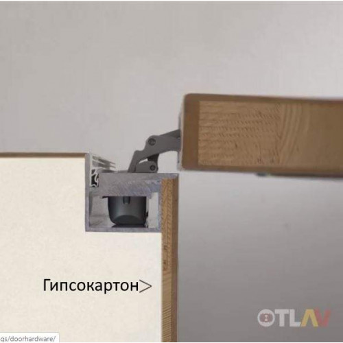 Петля скрытая для компланарных дверей, универсальная, 3D, 130x32/25 мм, 60 кг, цамак и алюминий, с 4 накладками и 4 винтами, никель матовый