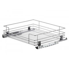 Корзина выдвижная в базу 450 мм, направляющие плавного закрывания, хром