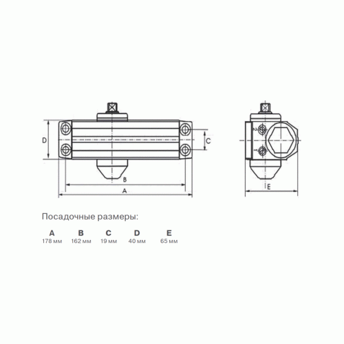 Доводчик Elementis 603 EN3, серебристый RAL9006
