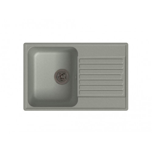Мойка врезная с крылом GF-QUARZ (Z78) 74х48см, цвет серый кварц