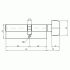 Цилиндр профильный Maxbar с плоской ручкой CVG/K 40(ручка)/55(ключ), никелированный