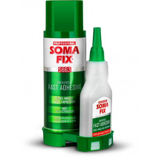 Клей 2K SOMAFIX S663 (50 гр+200 мл) (цианоакрилатный клей + активатор), комплект