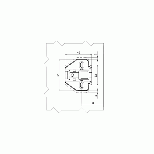 Планка монтажная Firmax для петель серии Click-on, h=9, шуруп, 10  шт