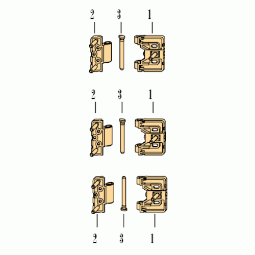 Комплект петель на створку FS 17/38 B TS