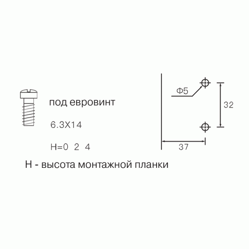 Планка монтажная для петель Firmax Smartline Clip On, soft-Close, H=0, крестовая, евровинт, 10  шт