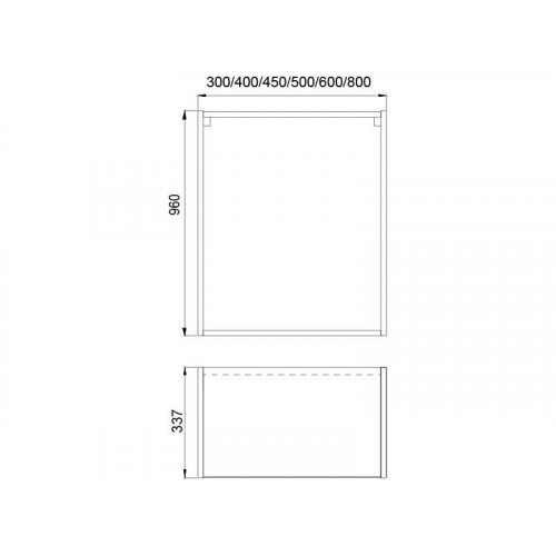 Корпус навесной 80*34*96 высокий, 2 полки