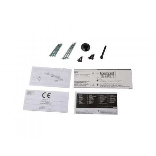 Доводчик Geze TS 2000 NV BC EN 2-4, size 5, тяга в комплекте, белый