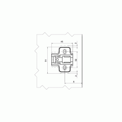 Планка монтажная Firmax для петель серии Click-on, h=0, шуруп, 10  шт
