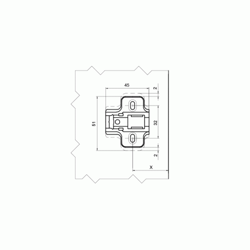 Планка монтажная Firmax для петель серии Click-on, h=0, шуруп, 10  шт