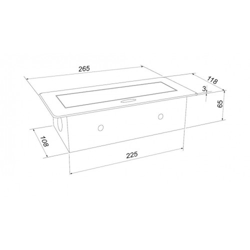 Выдвижной блок розеток 266х130х68 мм, серебристый, 2 розетки Euro + 2USB, 250V, 2.7kW