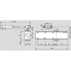 Доводчик Maxbar 200 EN2/3/4/5, с тягой, белый RAL9016