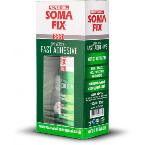 Клей 2K SOMAFIX S661 (25 гр+100 мл) (цианоакрилатный клей + активатор), комплект