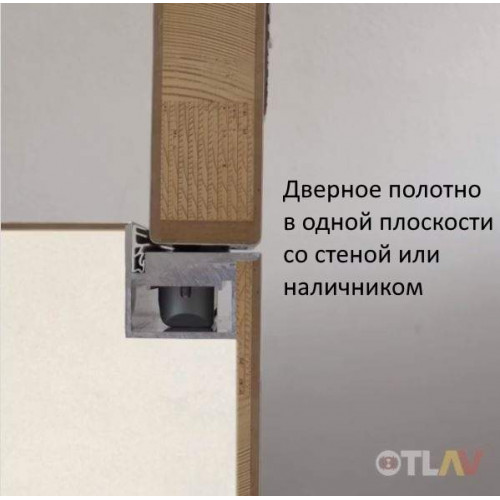 Петля скрытая для компланарных дверей, универсальная, 3D, 130x32/25 мм, 60 кг, цамак и алюминий, с 4 накладками и 4 винтами, никель матовый