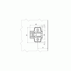 Планка монтажная Firmax для петель серии Click-on, h=2, шуруп, 10  шт