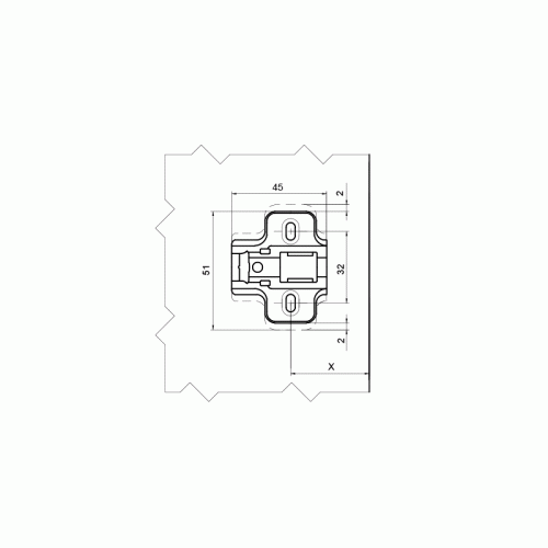 Планка монтажная Firmax для петель серии Click-on, h=2, шуруп, 10  шт