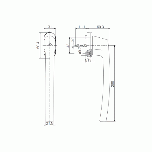 Ручка Patio штифт 37, R05.3, средняя бронза