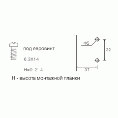 Планка монтажная для петель Firmax Smartline Clip On, Soft-Close, H=4, крестовая, евровинт, 10  шт
