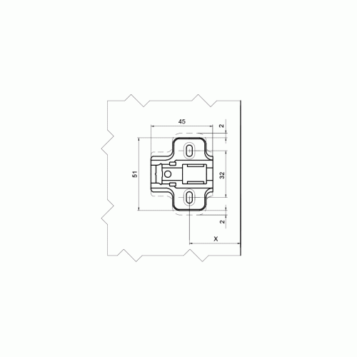 Планка монтажная Firmax для петель серии Click-on, h=4, шуруп, 10  шт