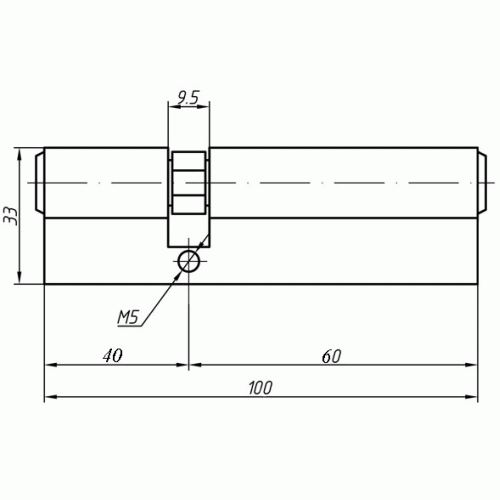Цилиндр профильный Maxbar 847/K 40-60, латунь полированная