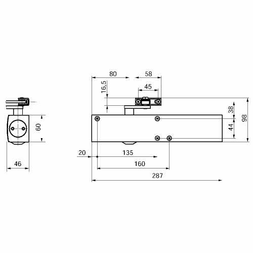 Доводчик Geze TS 4000 EN1-6, без тяги, белый RAL9016