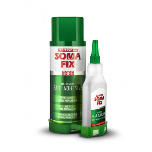 Клей 2K SOMAFIX S665 (100 гр+400 мл) (цианоакрилатный клей + активатор), комплект