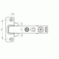 Петля Firmax для угловых дверей 90 Click-on Soft-Close, угол открывания 100, 48 мм, шуруп