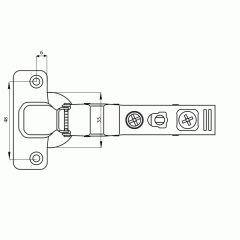 Петля Firmax для угловых дверей 30° Click-on Soft-Close, угол открывания 100°, 48 мм, шуруп