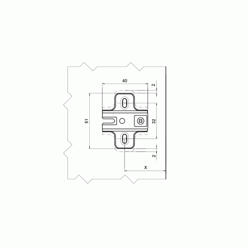 Планка монтажная Firmax для петель серии Slide-on, h=2, шуруп, 10  шт