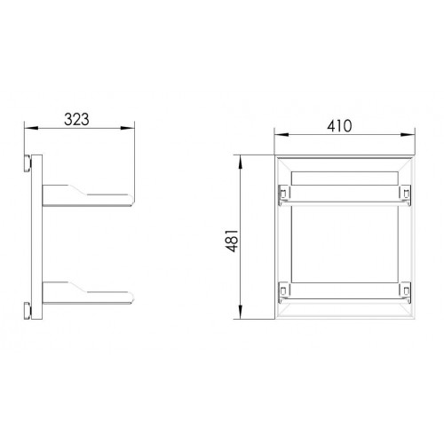 Рамка с боковым креплением, 2 полки 323х410х481 (ШхГхВ), серый, Firmax