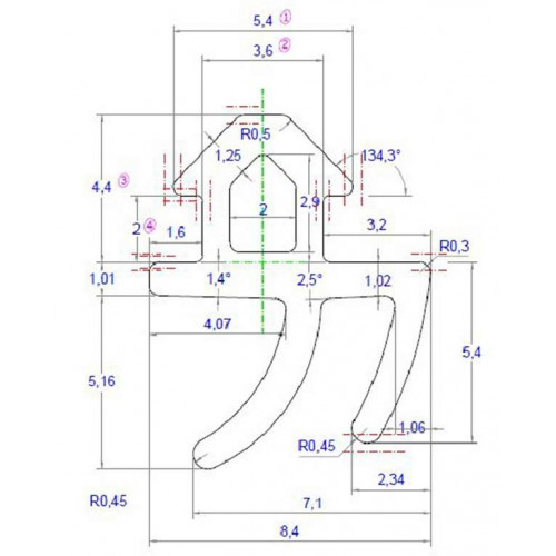 Уплотнитель совместим с профилем Rehau 952 (рама, створка), EPDM, черный, 400  м