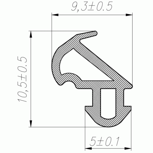 Уплотнитель совместим с прфилем KBE (228) (рама, створка), серый, 
