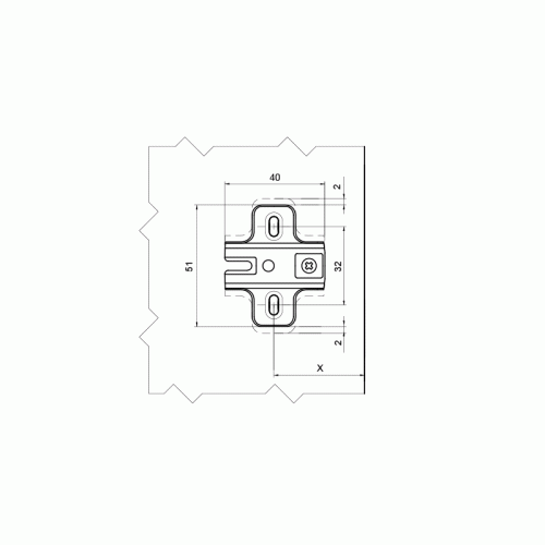 Планка монтажная Firmax для петель серии Slide-on, h=4, шуруп, 10  шт