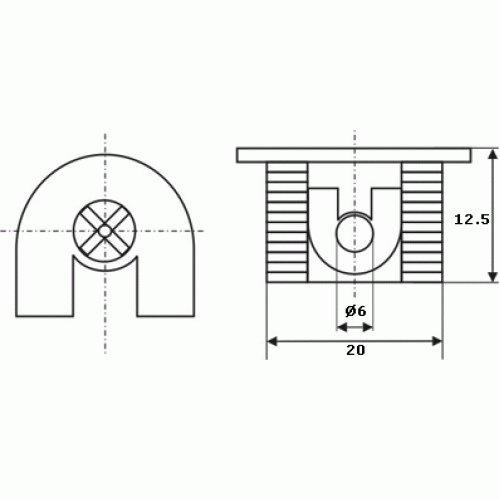 Стяжка-полкодержатель для плиты 16 мм, +дюбель L=7.5 мм Firmax, цинк, никель (2 части), 10  ком