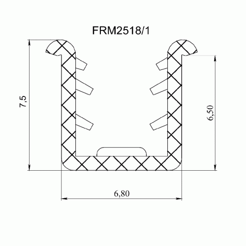 Уплотнитель ПП для алюминиевого профиля Firmax вставка 4 мм, L=3000 мм