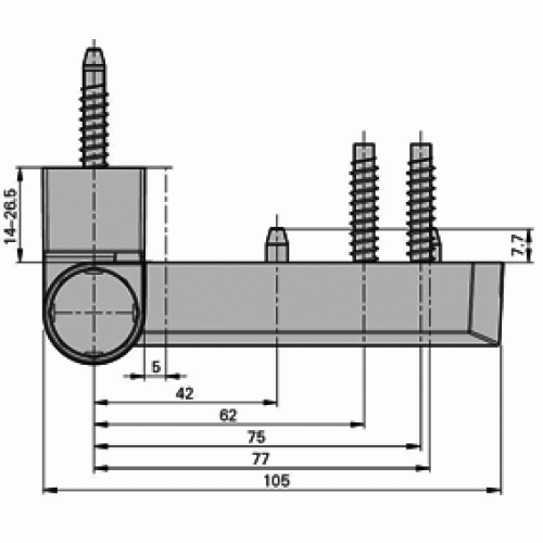 Петля дверная PS 27 17-20, 5/105-42, черная RAL 9005