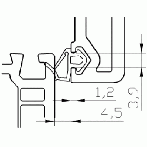 Уплотнитель совместим с профилем Veka, (створка), черный, 300  м